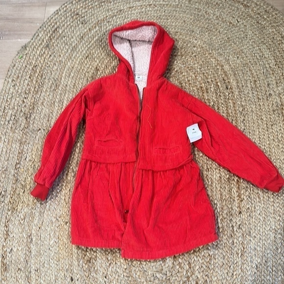 Stem Hooded Corduroy Parka Jacket 8 NWOT Red Tomato - Picture 2 of 8